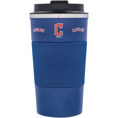 Cleveland Guardians 18oz Coffee Tumbler with Silicone Grip