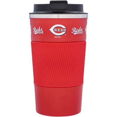 Cincinnati Reds 18oz Coffee Tumbler with Silicone Grip