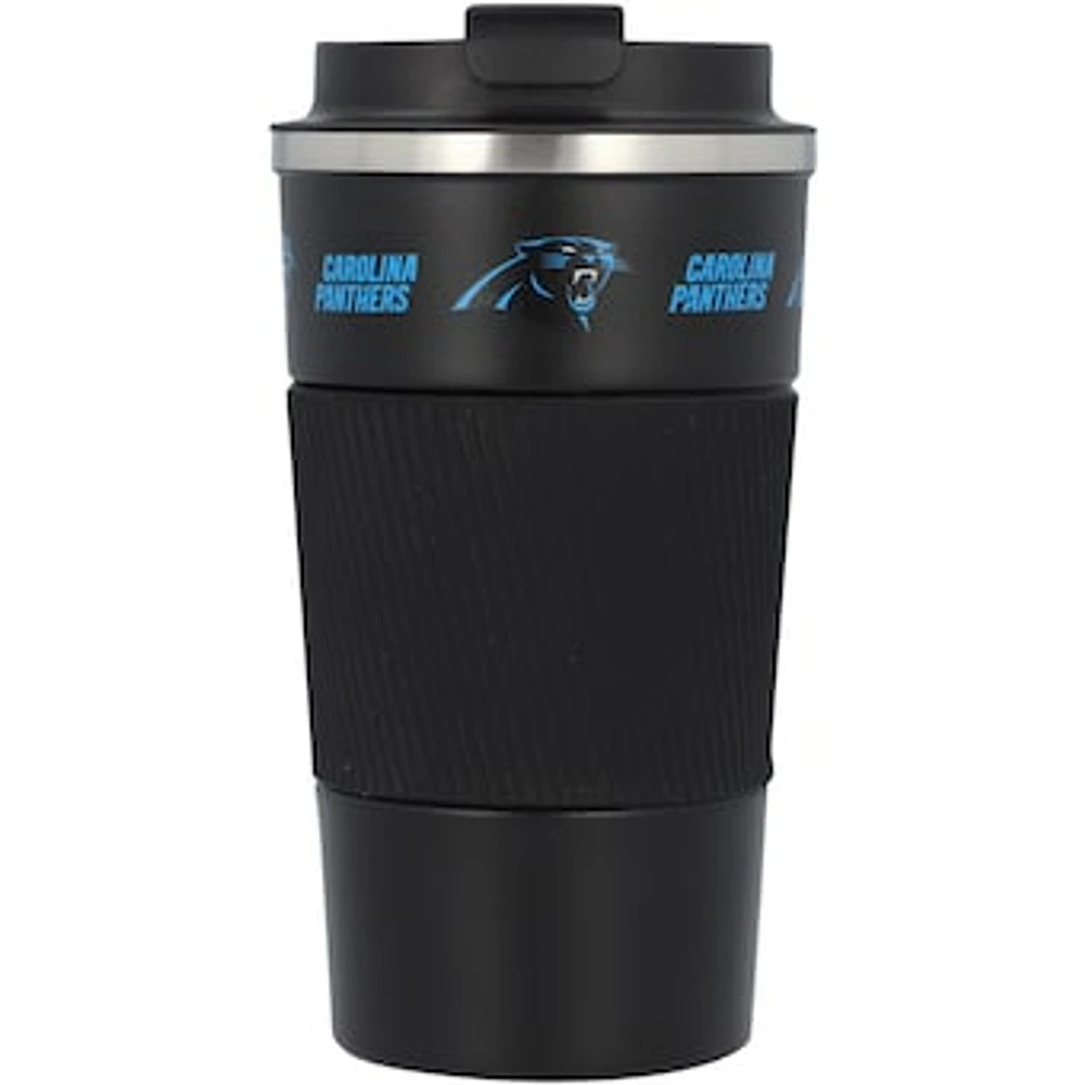 Carolina Panthers 18oz Coffee Tumbler with Silicone Grip