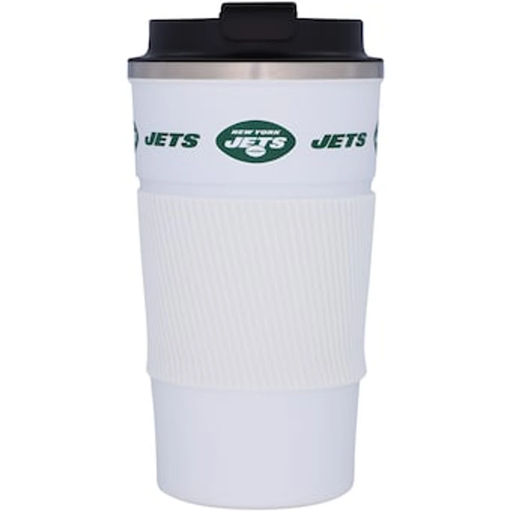 New York Jets 18oz Coffee Tumbler with Silicone Grip