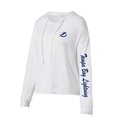 Women's Concepts Sport White Tampa Bay Lightning Accord Hacci Long Sleeve Hoodie T-Shirt