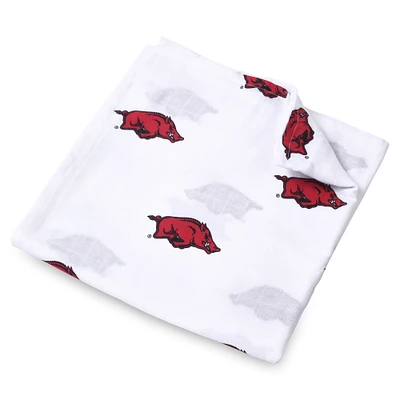 Infant Three Little Anchors White Arkansas Razorbacks 47'' x 47'' Muslin Swaddle Blanket