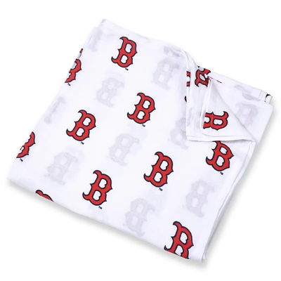 Infant Three Little Anchors White Boston Red Sox 47'' x 47'' Muslin Swaddle Blanket