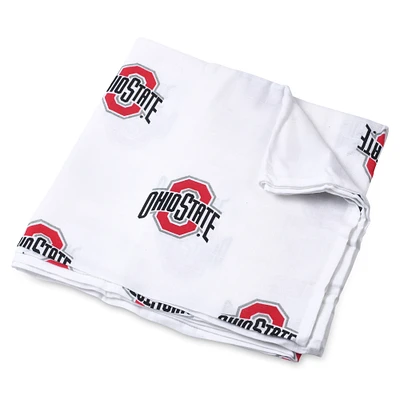 Infant Three Little Anchors White Ohio State Buckeyes 47'' x 47'' Muslin Swaddle Blanket