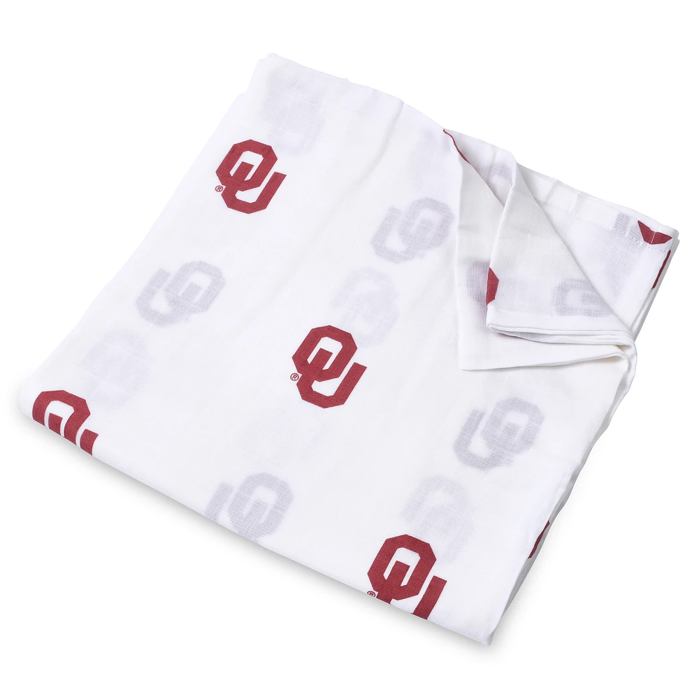 Infant Three Little Anchors White Oklahoma Sooners 47'' x 47'' Muslin Swaddle Blanket
