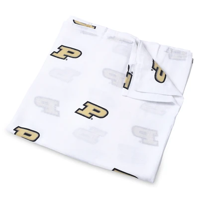 Infant Three Little Anchors White Purdue Boilermakers 47'' x 47'' Muslin Swaddle Blanket