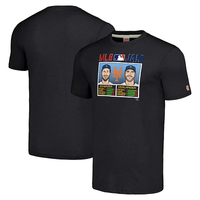 Men's Homage Max Scherzer & Justin Verlander Black New York Mets MLB Jam Tri-Blend T-Shirt