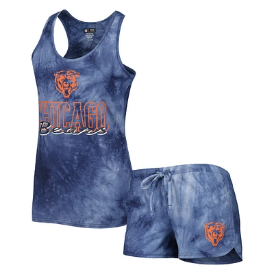 Women's Concepts Sport Navy Chicago Bears Billboard Scoop Neck Racerback Tank and Shorts Sleep Set