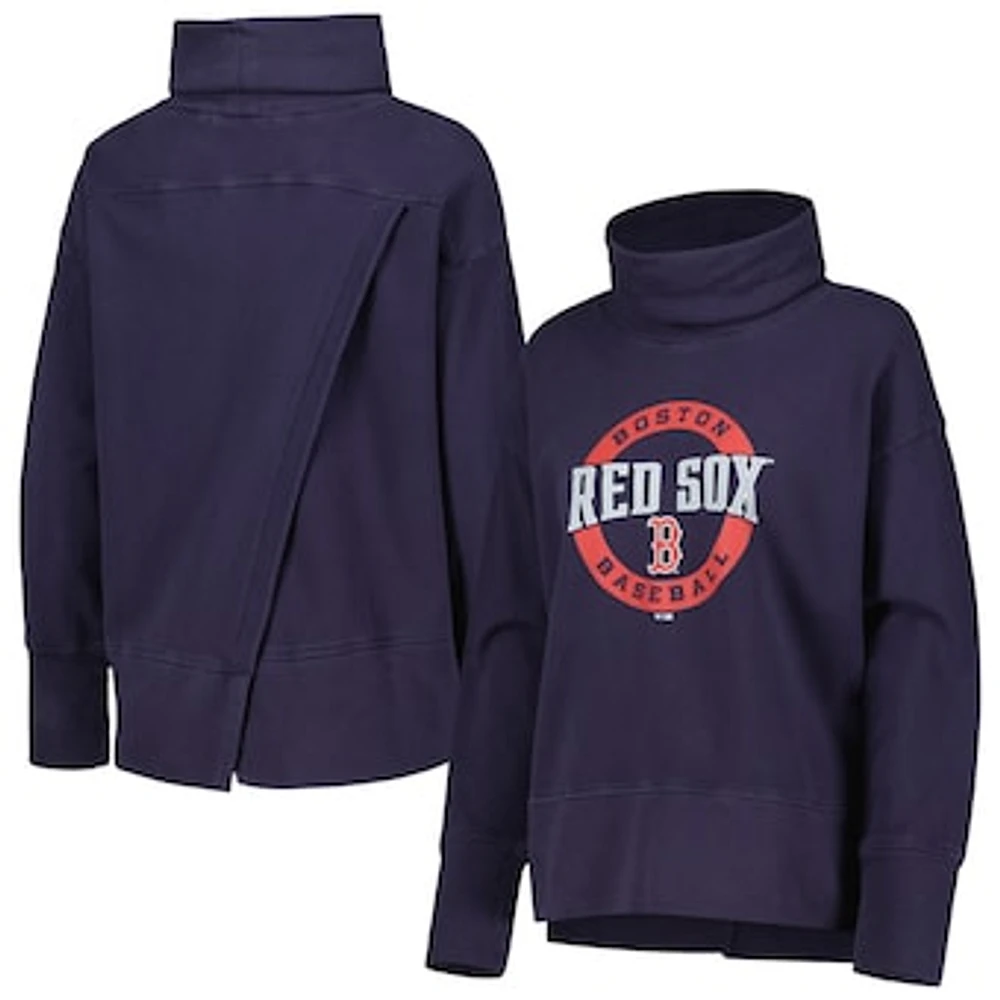 Women's Levelwear Navy Boston Red Sox Sunset Farm Team Pullover Sweatshirt