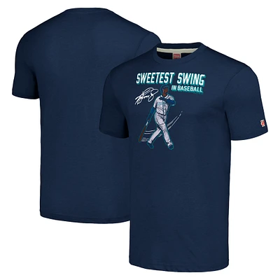 Men's Homage Ken Griffey Jr. Navy Seattle Mariners Illustration Tri-Blend T-Shirt