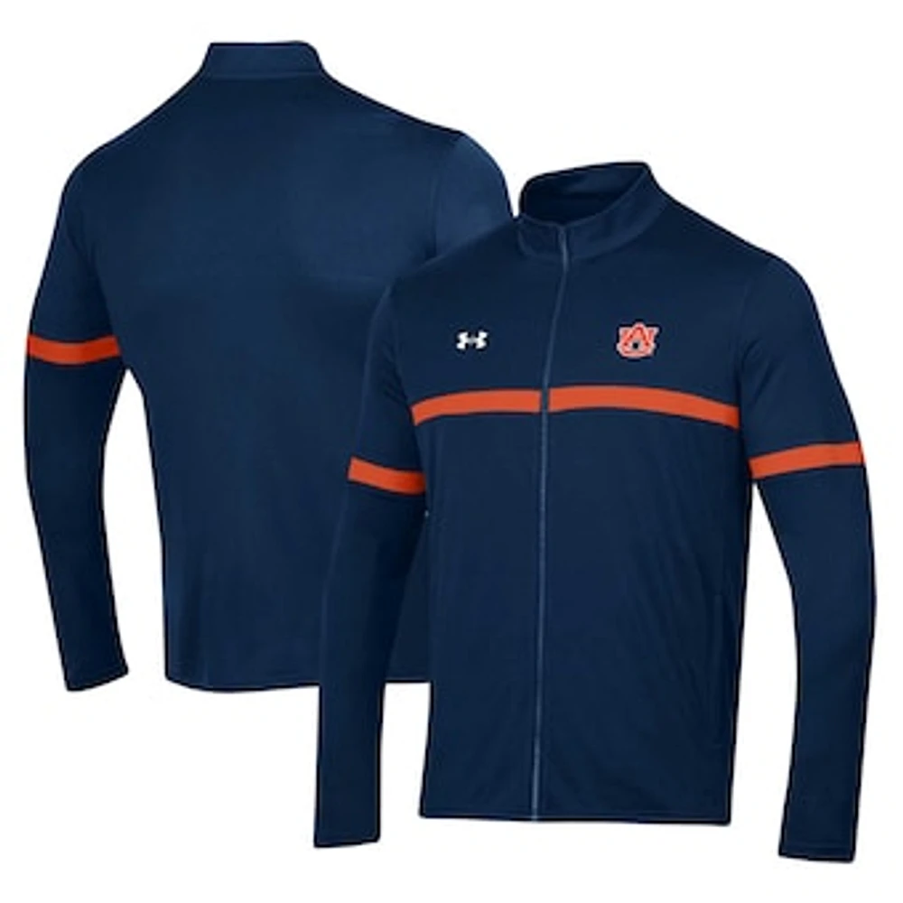 Men's Under Armour Navy Auburn Tigers 2023 Assist Warm Up Full-Zip Jacket