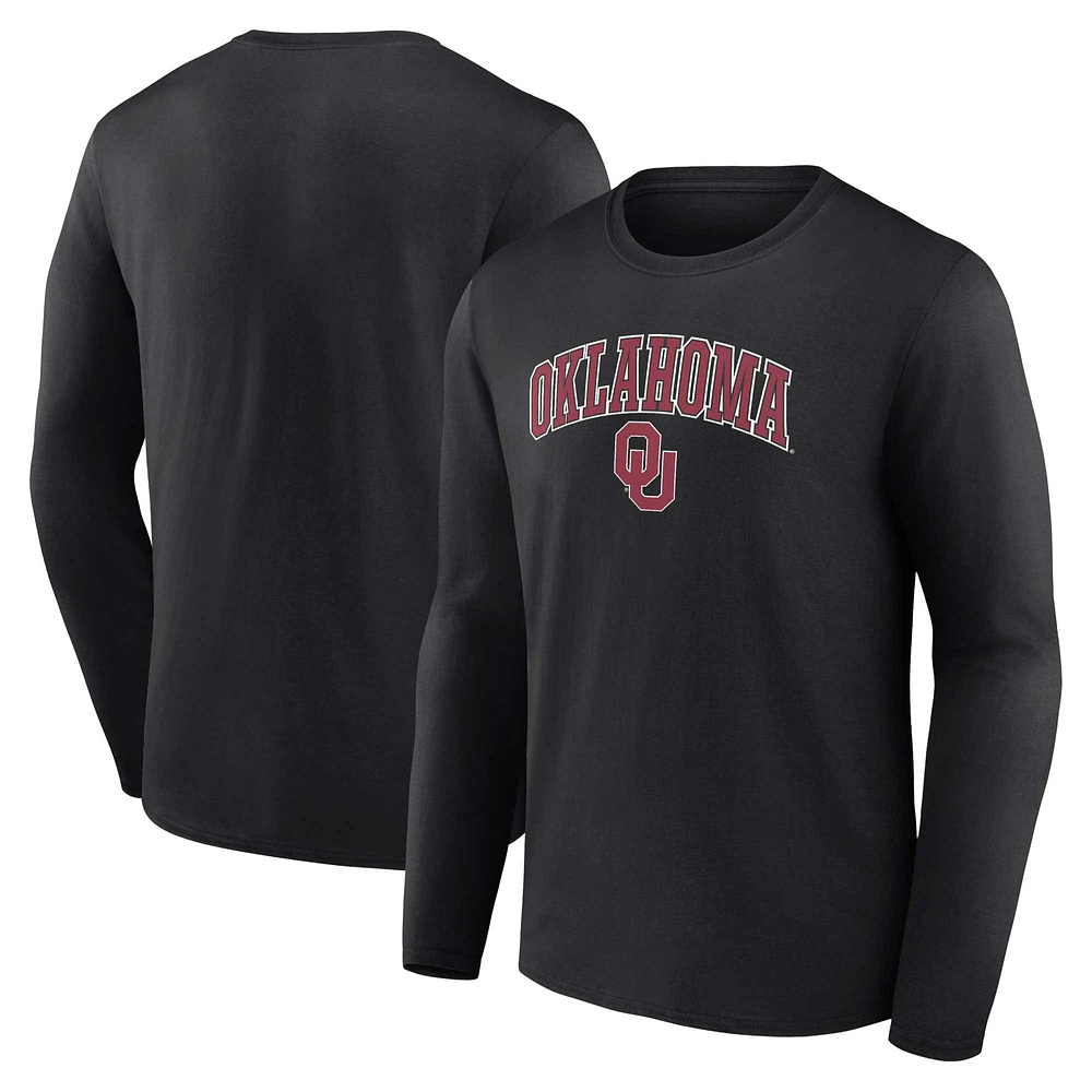 Men's Fanatics Black Oklahoma Sooners Campus Long Sleeve T-Shirt