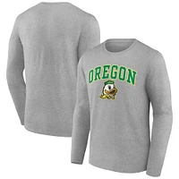 Men's Fanatics Heather Gray Oregon Ducks Campus Long Sleeve T-Shirt