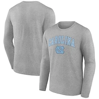 Men's Fanatics Heather Gray North Carolina Tar Heels Campus Long Sleeve T-Shirt