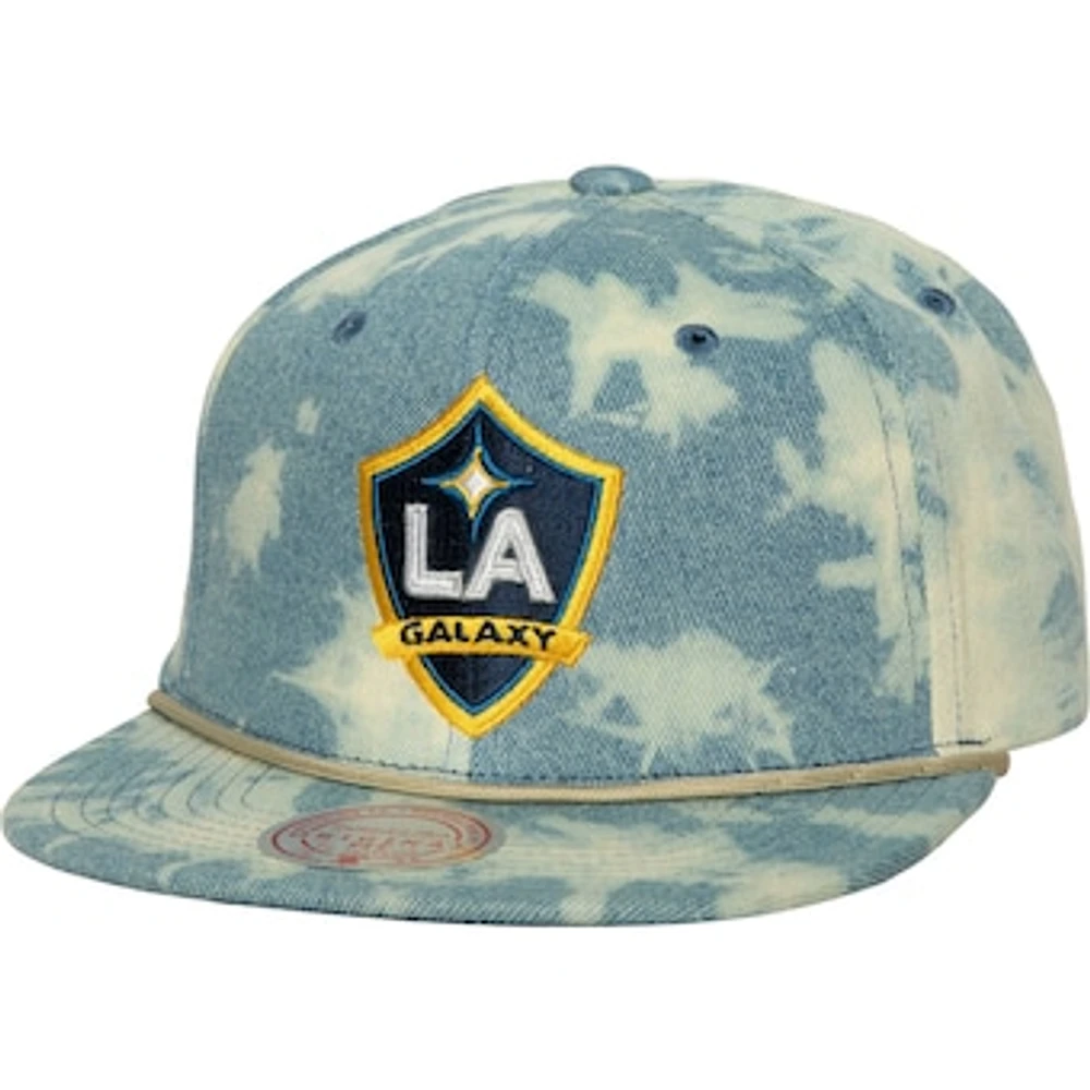 Men's Mitchell & Ness Blue LA Galaxy Acid Wash Snapback Hat