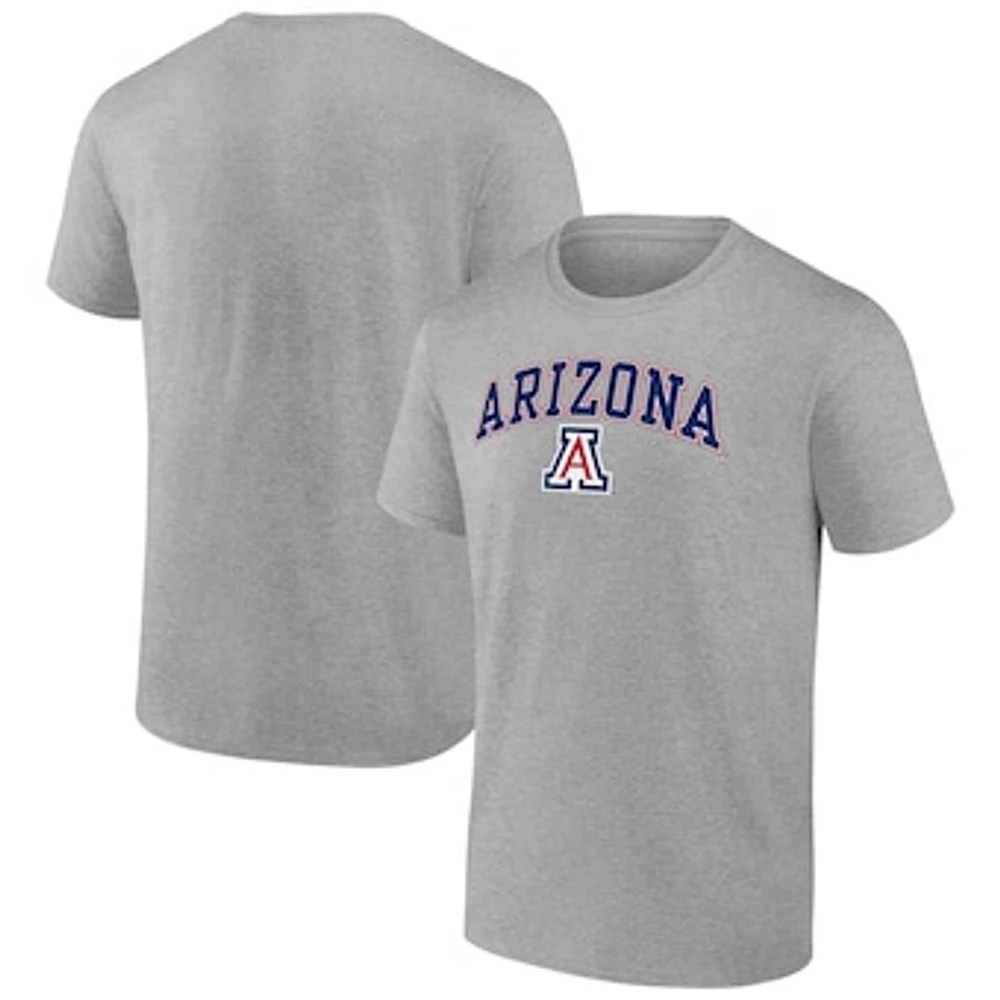 Men's Fanatics Heather Gray Arizona Wildcats Campus T-Shirt