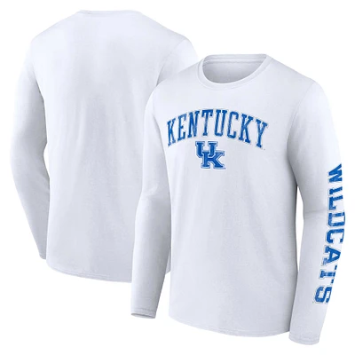 Men's Fanatics White Kentucky Wildcats Distressed Arch Over Logo Long Sleeve T-Shirt