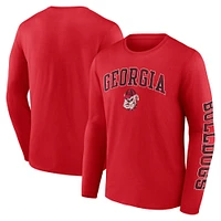 Men's Fanatics Georgia Bulldogs Distressed Arch Over Logo Long Sleeve T-Shirt