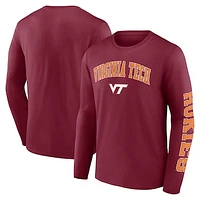 Men's Fanatics Maroon Virginia Tech Hokies Distressed Arch Over Logo Long Sleeve T-Shirt