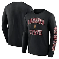 Men's Fanatics Black Arizona State Sun Devils Distressed Arch Over Logo Long Sleeve T-Shirt