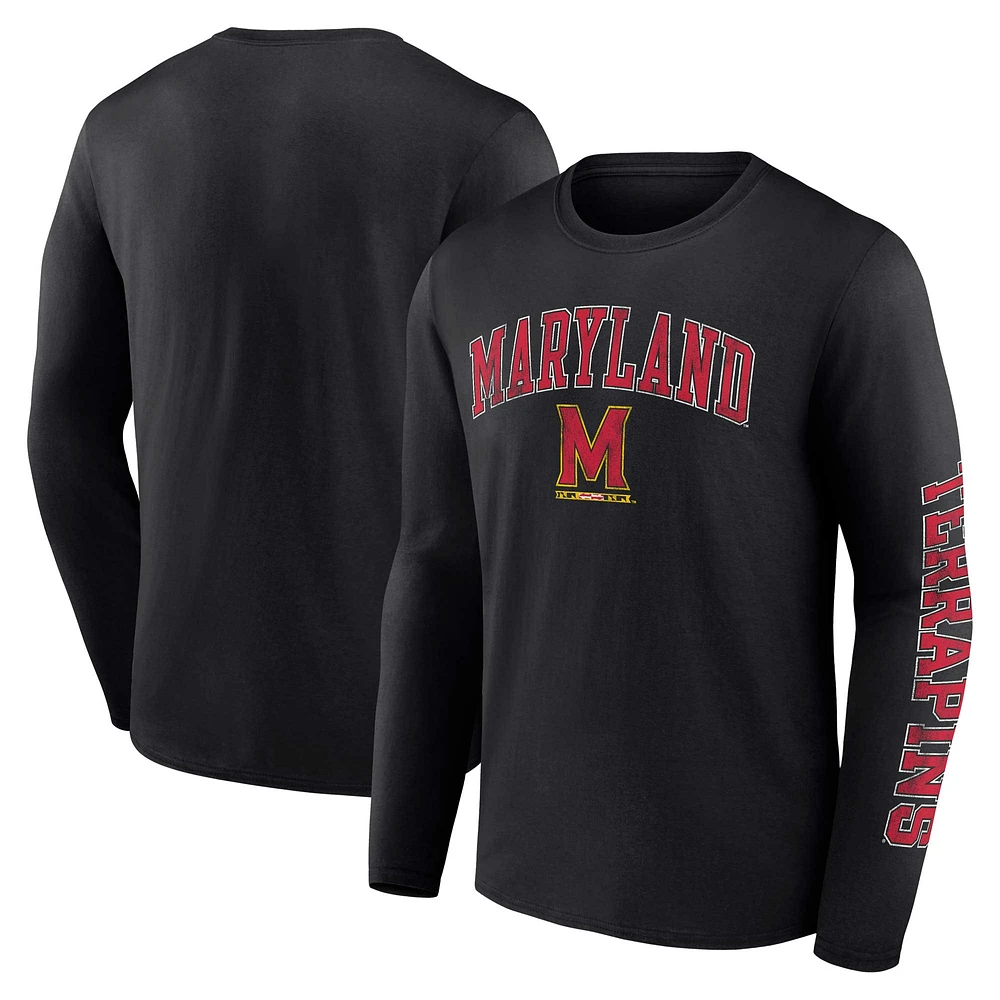 Men's Fanatics Maryland Terrapins Distressed Arch Over Logo Long Sleeve T-Shirt