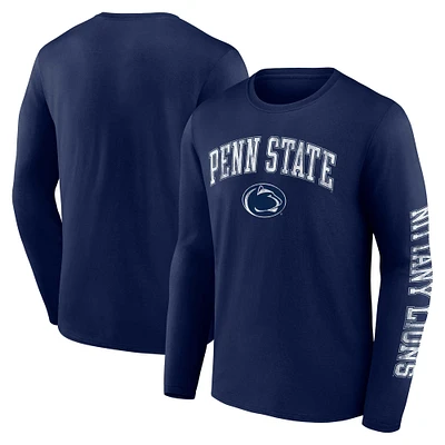 Men's Fanatics Navy Penn State Nittany Lions Distressed Arch Over Logo Long Sleeve T-Shirt