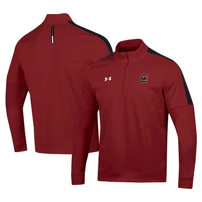 Men's Under Armour Garnet South Carolina Gamecocks Midlayer Half-Zip Jacket