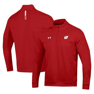 Men's Under Armour Red Wisconsin Badgers Midlayer Half-Zip Jacket