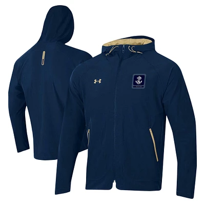 Men's Under Armour Navy Midshipmen Unstoppable Raglan Full-Zip Jacket