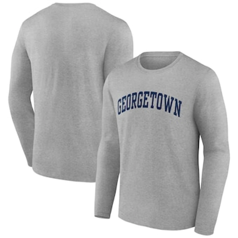 Men's Fanatics Heather Gray Georgetown Hoyas Basic Arch Long Sleeve T-Shirt