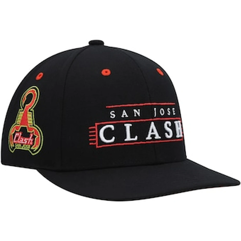 Men's Mitchell & Ness Black San Jose Clash LOFI Pro Snapback Hat