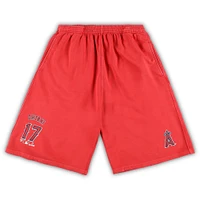 Men's Shohei Ohtani Red Los Angeles Angels Big & Tall Stitched Double-Knit Shorts