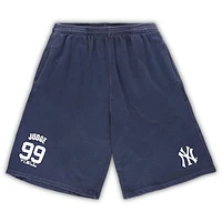 Men's Aaron Judge Navy New York Yankees Big & Tall Stitched Double-Knit Shorts