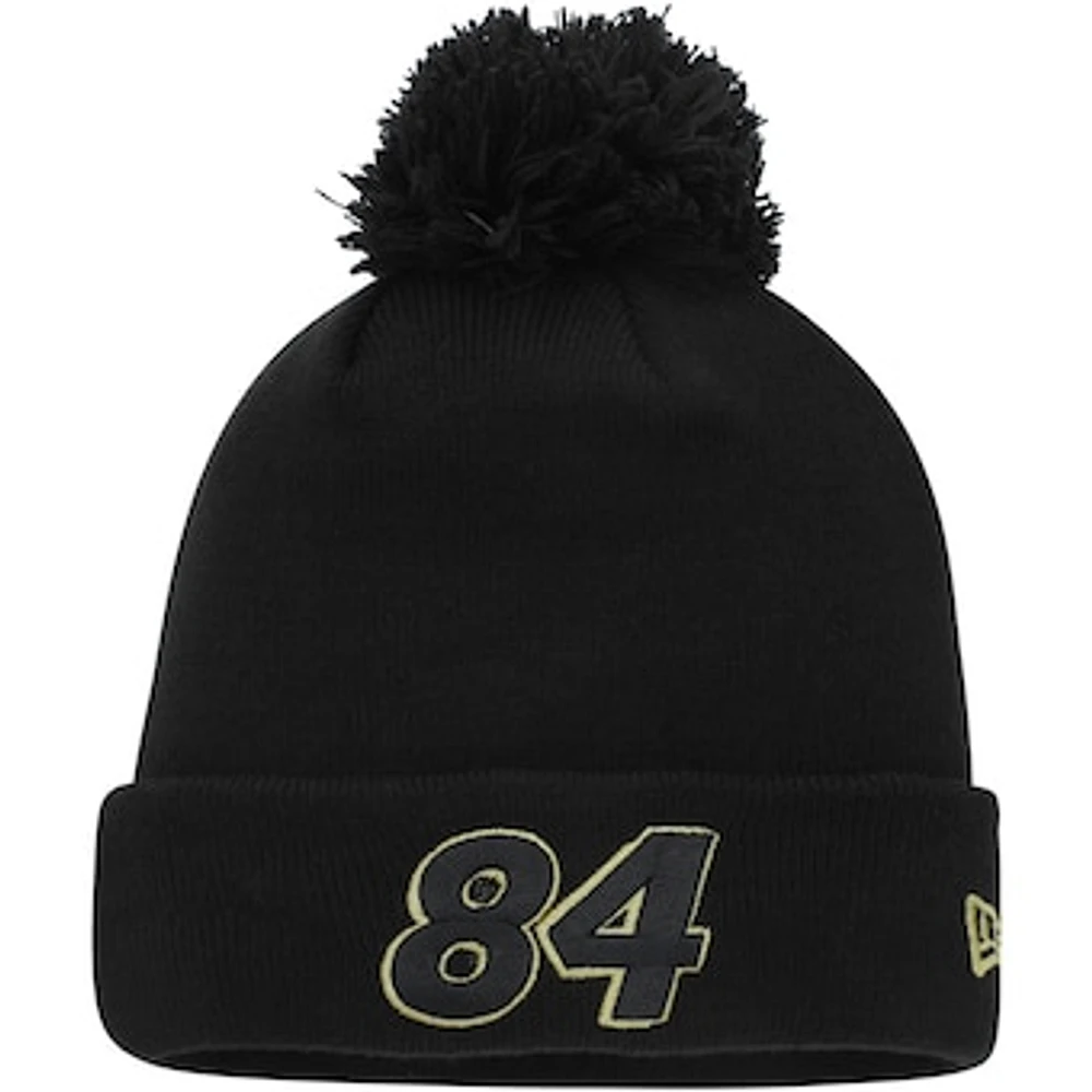 Men's New Era Black Jimmie Johnson Cuffed Knit Hat with Pom