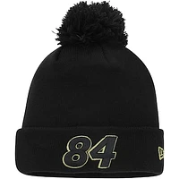 Men's New Era Black Jimmie Johnson Cuffed Knit Hat with Pom