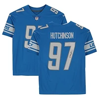 Aidan Hutchinson Detroit Lions Autographed Blue Nike Limited Jersey