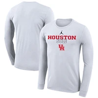 Jordan Brand  White Houston Cougars 2023 On Court Bench Long Sleeve T-Shirt