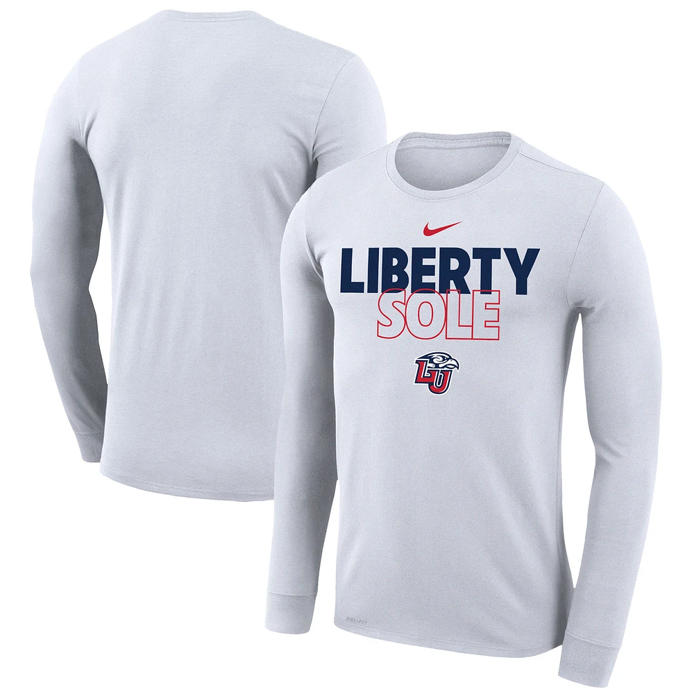 Nike  White Liberty Flames 2023 On Court Bench Long Sleeve T-Shirt