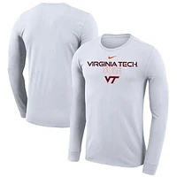 Nike  White Virginia Tech Hokies 2023 On Court Bench Long Sleeve T-Shirt