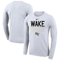 Nike  White Wake Forest Demon Deacons 2023 On Court Bench Long Sleeve T-Shirt