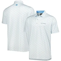 Men's FootJoy White/Light Blue THE PLAYERS Allover Print ProDry Polo