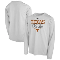 Youth Nike  White Texas Longhorns 2023 On Court Sole Bench T-Shirt
