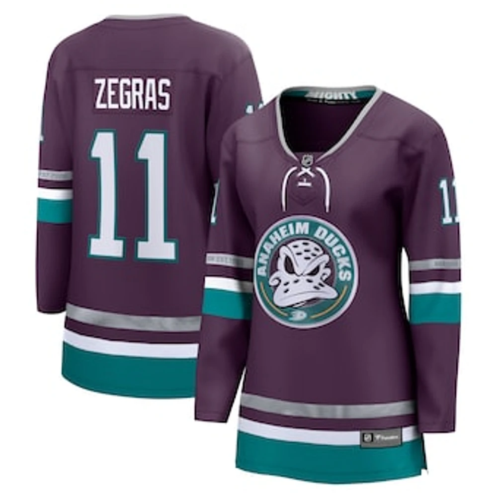 Women's Fanatics Trevor Zegras Purple Anaheim Ducks Alternate Premier Breakaway Player Jersey