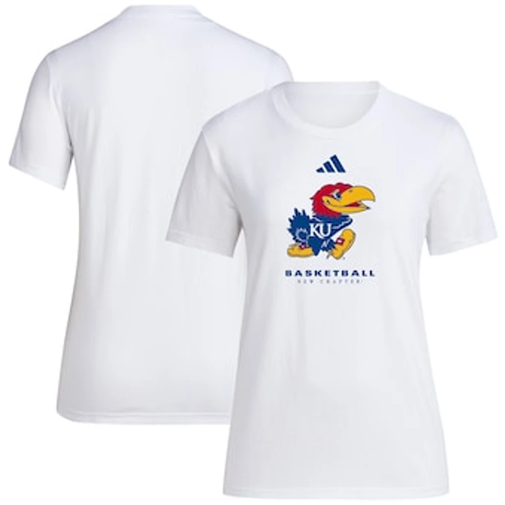 Women's adidas  White Kansas Jayhawks Bench T-Shirt