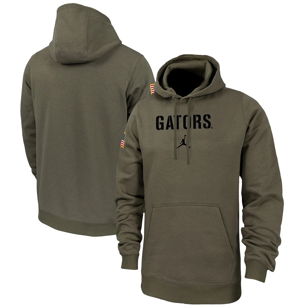 Men's Jordan Brand  Olive Florida Gators Military Pack Club Fleece Pullover Hoodie