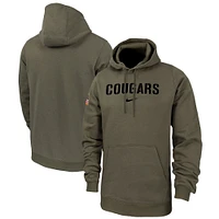 Men's Nike  Olive Washington State Cougars Military Pack Club Fleece Pullover Hoodie