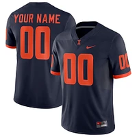 Men's Nike  Navy Illinois Fighting Illini Football Custom Game Jersey