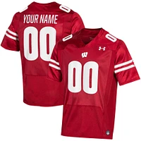 Men's Under Armour  Red Wisconsin Badgers Custom Jersey