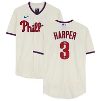 Bryce Harper Philadelphia Phillies Autographed Cream Nike Authentic Jersey