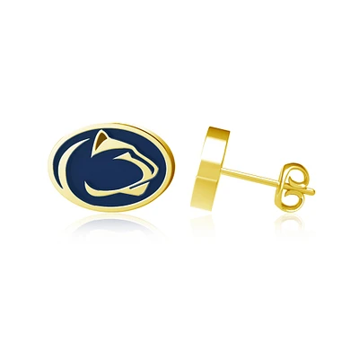 Dayna Designs Penn State Nittany Lions Gold-Plated Enamel Post Earrings